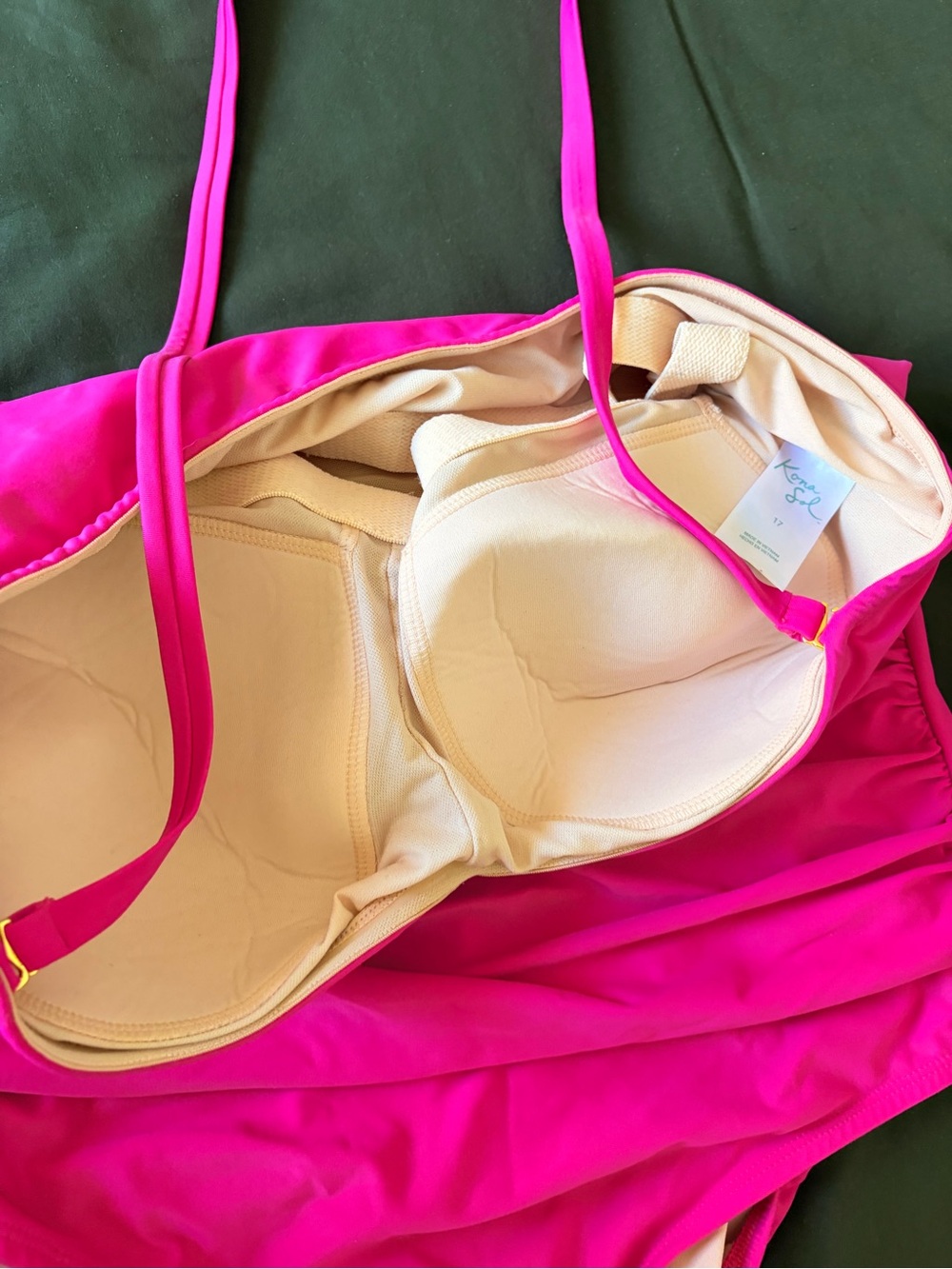 ' Hot Pink Ruched One-Piece Swimsuit - Picture 3 of 4